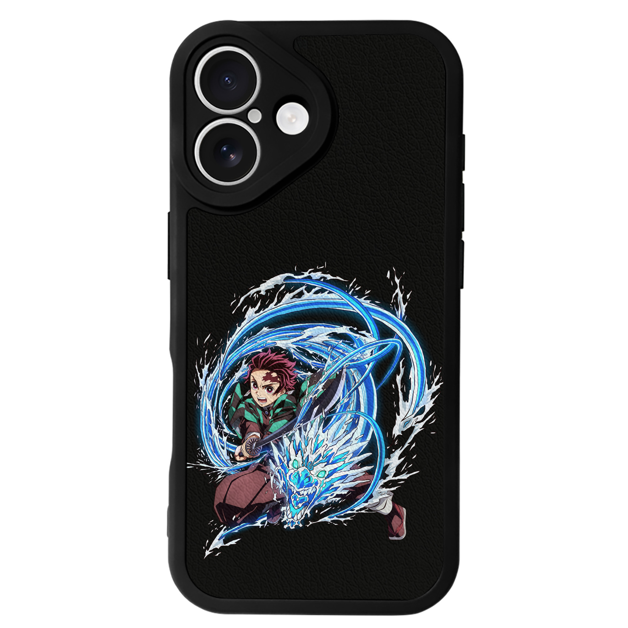 （画像用） 鬼滅の刃 竈門 炭治郎／かまど たんじろう Kamado Tanjirou 【iPhone 16シリーズ対応】シリコンスマホケース（レザー調） 材質：シリコン